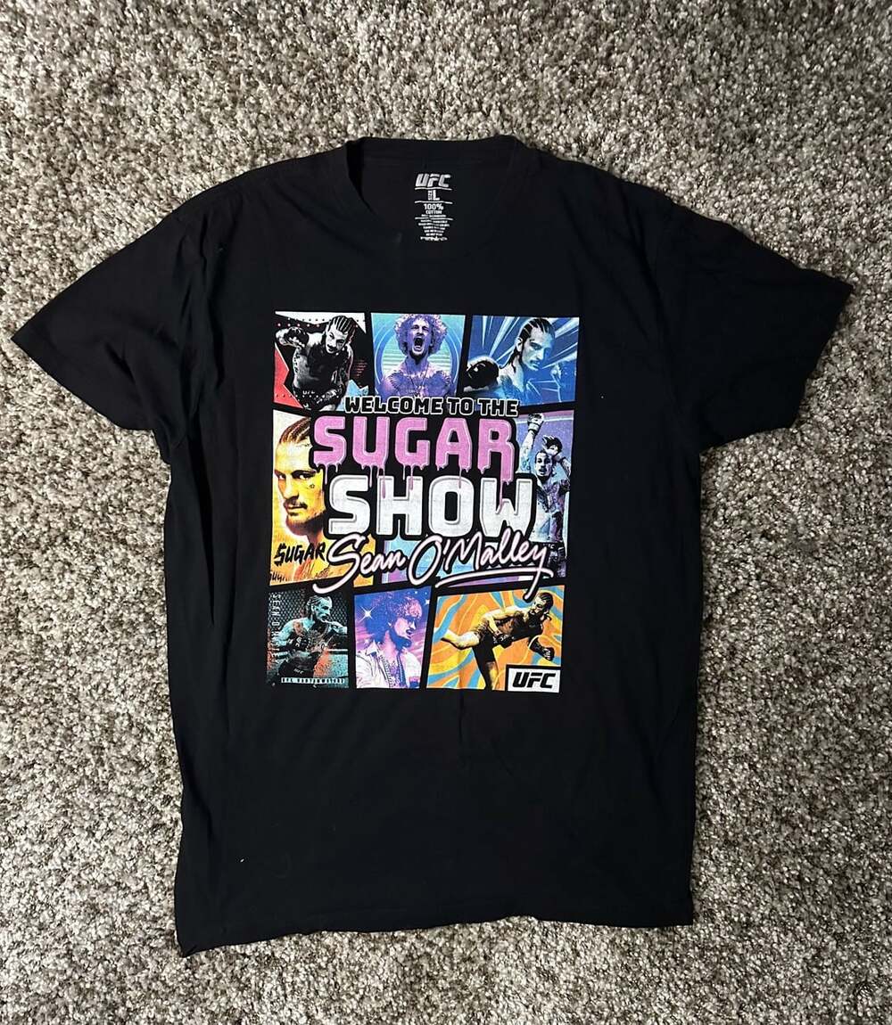 UFC Sean O'Malley Welcome To The Sugar Show T-Shirt Size L Black